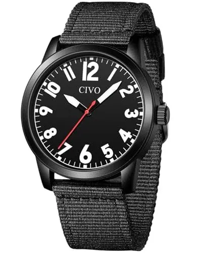 Produktbild: CIVO Uhren Analog fur Mode Herren: Nylonband Wasserdicht Quarzuhr mit Groß Zahlen