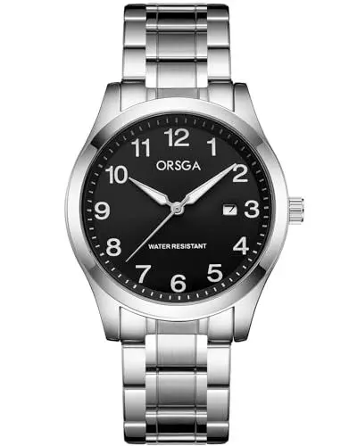 Produktbild: CIVO Uhren Herren Edelstahl Analog Armbanduhr Herren Wasserdicht Leuchtend Datum Herrenuhren Klassische Business Quarzuhr Schwarz Zifferblatt Geschenke für Männer