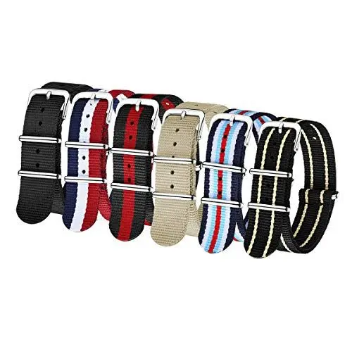 Produktbild: CIVO Uhrenarmband Uhrenarmbänder Premium Ballistic Nylon Armband Edelstahl Wölbung 18mm 20mm 22mm