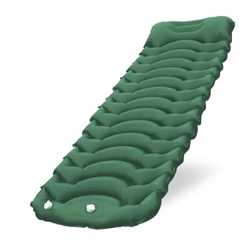 Produktbild: CIXMUS Isomatte Luftmatratze Selbstaufblasend, Bequem Verdicktes Aufblasbare Matratze mit Fußpumpe und Kopfkissen, Wasserdicht Camping Matratze Ultraleicht Schlafmatte Outdoor (Grün)