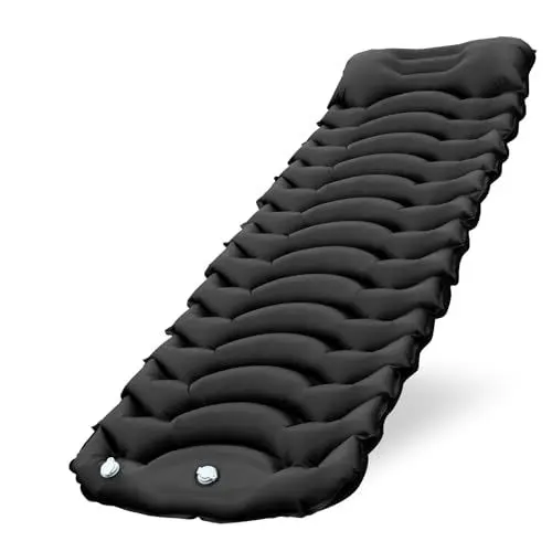 Produktbild: CIXMUS Isomatte Luftmatratze Selbstaufblasend, Bequem Verdicktes Aufblasbare Matratze mit Fußpumpe und Kopfkissen, Wasserdicht Camping Matratze Ultraleicht Schlafmatte Outdoor (Schwarz)