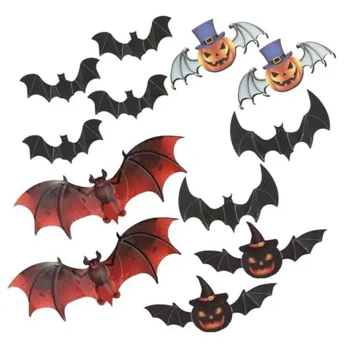 Produktbild: CIYODO Halloween Fledermäuse 12er Pack PVC Fledermaus Wandaufkleber Gruselige Halloween Party Ornamente