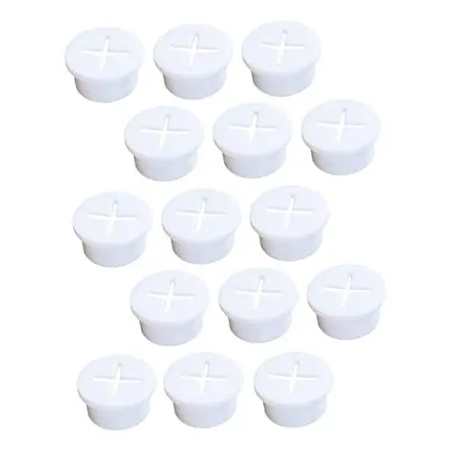 Produktbild: CIYODO 15st Kabellochabdeckung Aus Silikon Kabel Durchgehen Drahtlochabdeckung Für Schreibtisch Ösen Wanddurchführungen Lochabdeckungen Für Kabel Draht-Organizer Gummi Weiß Möbel Flexibel