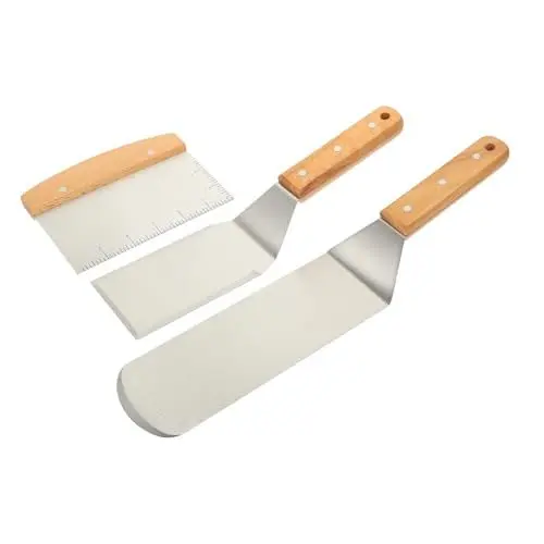 Produktbild: CIYODO 1 Satz Grillspatel ausstechplatte Cutter messser küchenutensilien Fleischwender backofenblech Küchengerät Essen rostfrei Teppanyaki-Utensil hitzebeständiges Kochwerkzeug hölzern