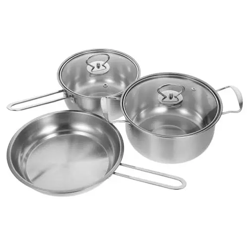 Produktbild: CIYODO 1 Satz Suppentopf aus Edelstahl Kochset Kochutensilien-Set Bratpfanne stainless steel frying pan Kochtopf aus Edelstahl Suppenpfanne Rostfreier Stahl Topfset Speiseteller handhaben