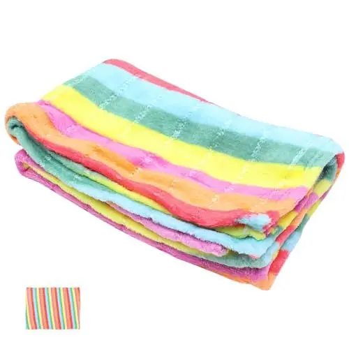 Produktbild: CIYODO 1 Stück Flanell Haustierdecke Regenbogen Kuschelige Schlafdecke für Hunde und Katzen Warm und Waschbar für Tierbetten
