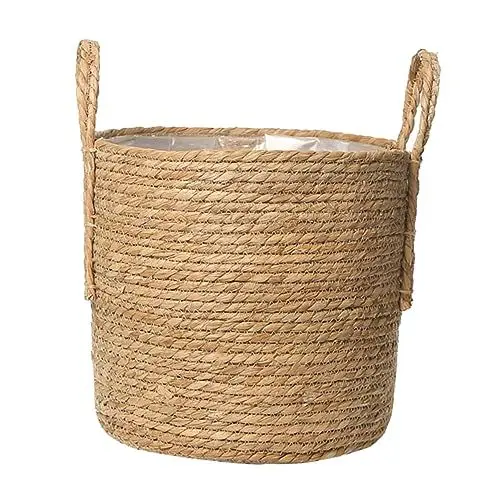 Produktbild: CIYODO Rustikaler Dekorativer Blumentopf 25 cm Stroh-pflanzgefäß Für Boho-wohnkultur