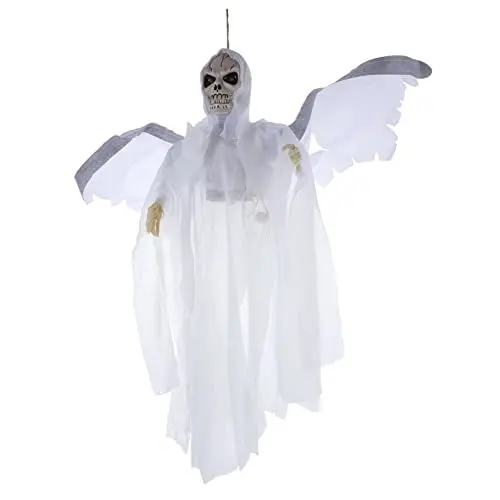 Produktbild: CIYODO 1stk Fledermausflügel Hängender Geist Halloween-dekor Halloween-requisiten Halloween-wanddekoration Wandhaken Dekorativ Leuchtender Hängender Geist Foto-requisite Weiß Plastik