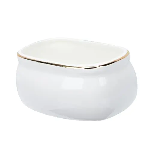 Produktbild: CIYODO 1stk Kaffeewürfelglas Würze Cruet Vorratsdose Für Pfeffer Dampf Saucensch?lchen Gewürzflaschen Töpfe Honigtopf Aus Porzellan Tapas Schalen Salz Schwarzer Pfeffer Weiß Oval Keramik