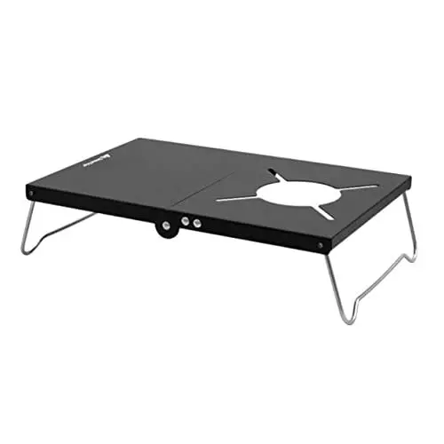 Produktbild: CIYODO 1stk Zusammenklappbarer Picknicktisch Lebensmittelgrill Picknick-klapptisch Holzkohlegrills Campinggrill Grill Klapptisch Grillplatte Im Freien Grilltisch Aluminiumlegierung Black