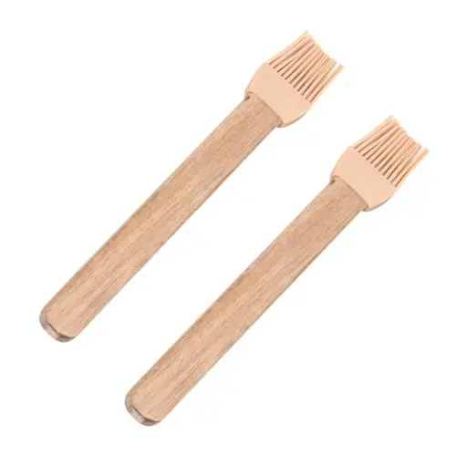 Produktbild: CIYODO 2St Bastelpinsel pinsel küche kitchen brush küchenasseccoires küche accessoires kuechenarmaturen Silikonbürste für Grill grillfleischbürste Backpinsel Applikatorpinsel Bambus