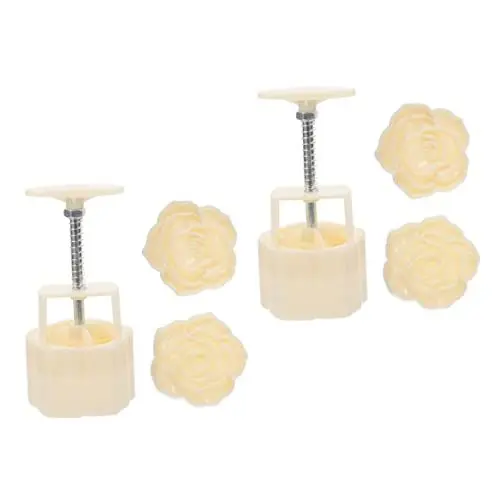 Produktbild: CIYODO Mondkuchenformen Handdruck Kuchenform Blumenförmige Formen Gebäckherstellung Form Backwerkzeug