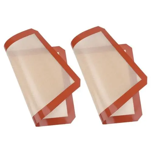 Produktbild: CIYODO 2stücke Silikon Back Matte Hitzebeständig Wiederverwendbar Antihaftbeschichtet Backen Rechteckige Back Matte Für Gebäck Keksmatte Kochen Zubereitung Speisen Backunterlage