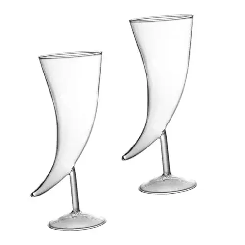 Produktbild: CIYODO 2er-pack Weingläser Aus Glas in Mondform Kelche Zum Trinken in Der Küche