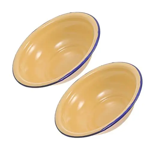Produktbild: CIYODO 2 Stücke Suppe Becken Verdickt Suppe Schüsseln Für Home Restaurant Hotel Glatte Retro Lockige Rand Design