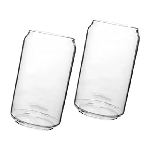 Produktbild: CIYODO 2 Stück Glasdose Transparenter Bierbecher Glas Wasserbecher Biergläser Exquisiter Bierbecher Cocktailgläser Glasbierbecher Getränkebecher Bar Bierbecher Cocktailglasbecher