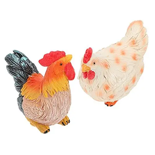 Produktbild: CIYODO Realistische Harz Hahn Und Henne Figuren Garten Decor Yard Verzierungen 2 Stücke Set