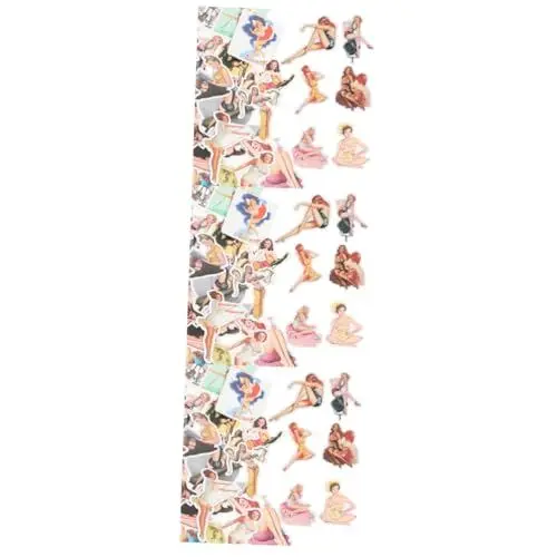 Produktbild: CIYODO Pinup Aufkleber 300 STK Mädchen-Aufkleber Gitarren-Aufkleber Wandtattoos Heim Herren Wohnkultur Aufkleber-Ornamente Aufkleber Für Wasserflaschen Flaschenaufkleber wasserdichte PVC-Aufkleber