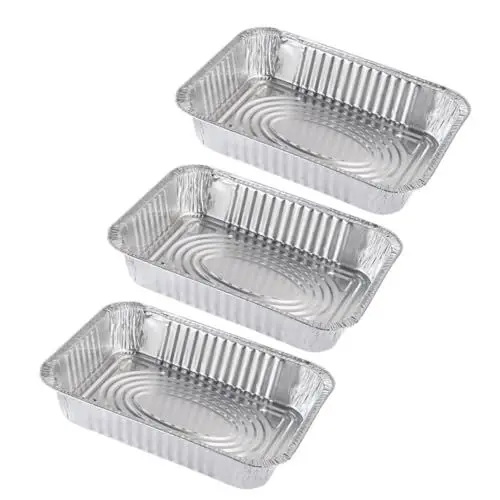 Produktbild: CIYODO 3 Stück Einweg-Grill-tropfpfanne Aluminiumfolie Grillpfanne Lebensmittelbehälter Einlegeschalen Verpackungsbox Zum Mitnehmen Mit Deckel