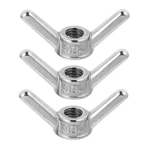 Produktbild: CIYODO 3St Maschine Stahl-Hardware-Bolzen mit Gewinde m10 Befestigungsteile edelstahlschrauben rostfreie schrauben Hand Nuss Schmetterlinge Nüsse Rostfreier Stahl Silver