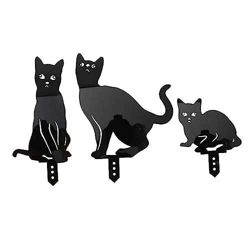 Produktbild: CIYODO 3 Stück Einlegekarte Gartendekoration Hofschild Katzensilhouette Pfahl Katzensilhouette Gartenschild Gartenzubehör Hofverzierung Rasenornament Außenverzierung
