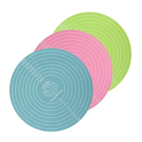 Produktbild: CIYODO Ofen-silikon-backmatte Für Kuchen-drehteller 3 Stück Nicht Kuchenartige Matte Wiederverwendbare Gebäckmatte Leicht Zu Reinigen Glatt