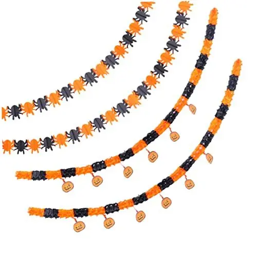 Produktbild: CIYODO Halloween Dekorative Bunting Spinne Kürbis Flagge 4 Sets Heu Material Einfach Hängen Für Shopping Mall Hause