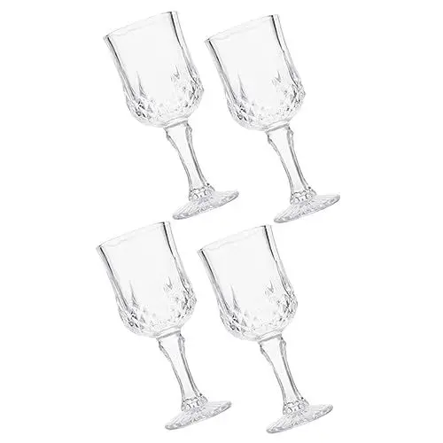 Produktbild: CIYODO 4 Stück Multifunktionaler Weinkelch Mattierte Weingläser Ausgefallener Wein Portweingläser Mattierte Kelche Martini-gläser Cocktailbecher Klare Gläser Mini Weingläser Glas
