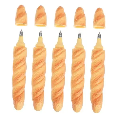 Produktbild: CIYODO 5stücke Baguette-brot-gelpen Realistischer Kugelschreiber in Lebensmittel-form Lustige Schreibtisch-dekoration Für Schul Und Bürozubehör