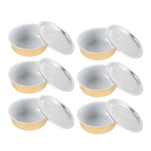 Produktbild: CIYODO 6 Stück Aluminium Dosen Kleine Runde Aufbewahrungsbehälter mit Deckel Hitzebeständig für Snacks Desserts und Lebensmittelaufbewahrung