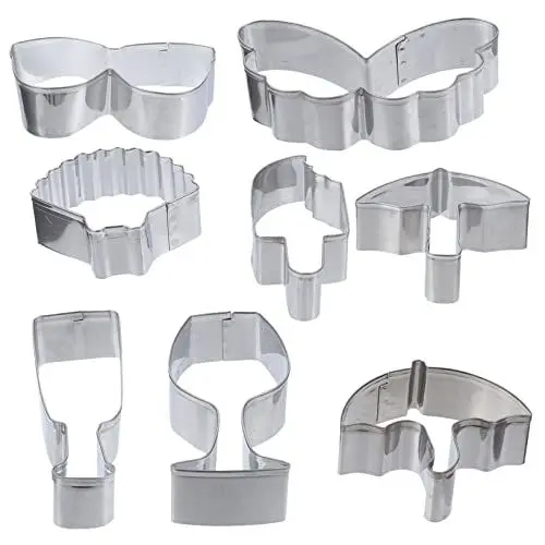 Produktbild: CIYODO 8-teiliges Hawaii-ausstechformen-set Aus Edelstahl Für Plätzchen Pralinen Und Kuchen Wiederverwendbare Backzubehör Für Diy-keksformen