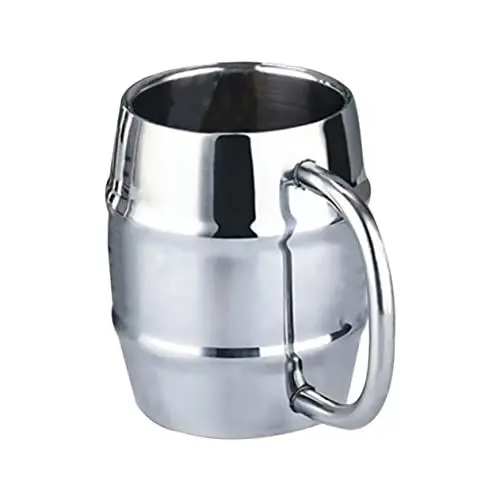 Produktbild: CIYODO 430 Ml Isolierter Bierbecher Aus Edelstahl Doppelwandig Kaffeebecher Teetasse Hitzebeständig Ohne Boden
