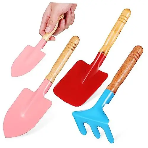 Produktbild: CIYODO Gartenwerkzeug Set Teilig Mini Kelle und Rechen mit Holzgriff Hochwertiges Gartenset für Pflanzen Umpflanzen und Gartenarbeit für Gartenliebhaber
