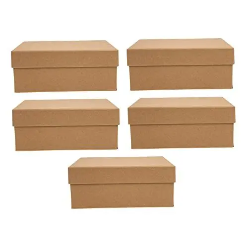 Produktbild: CIYODO 5stücke Geschenkboxen Mit Deckel Große Dekorative Aufbewahrungsbox Für Kleidung Parfüm Und Schmuck Für Geburtstage Valentinstag Und Besondere Anlässe Kraftpapierfarben