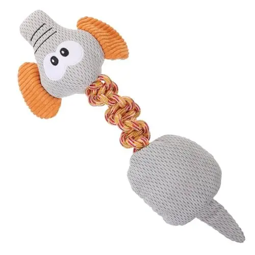Produktbild: CIYODO Knotty Elephant Kauspielzeug für Interaktives Quietschspielzeug aus Baumwolle für Welpen Hilft bei Langeweile und Stressabbau für Kleine und Mittlere