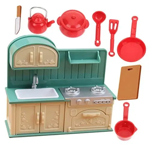 Produktbild: CIYODO Miniatur Puppenhaus Küchenzubehör Set 1 Set Mit Kochutensilien Und Lebensmitteln Ideal Für Kreatives Und Puppenhausgestaltung Ab 3 Jahren
