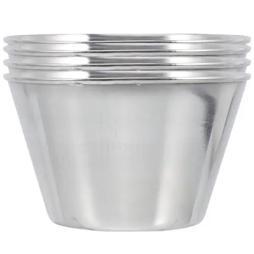 Produktbild: CIYODO Wasserbecher 4 Stück Spirituosen-Gewürzbecher aus Glas Metallbehälter Wassergläser Espresso Kaffee Trink Gläser Trinkbecher Trinkgläser aus Metall europäischer Stil Container
