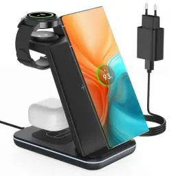 Produktbild: CIYOYO 3 in 1 Induktive Ladestation für Samsung, Kabelloses Ladegerät für Samsung, Wireless Charger für Galaxy S24/S23/S22/Z Flip/Fold, Induktionsladegerät für Galaxy Watch6/ 5/Pro und Galaxy Buds