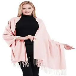 Produktbild: CJ Apparel Babyrosa 100% Kaschmir Zweilagige Schals Pashmina Handgemacht in Nepal Schultertuch Schal Umschlagtuch NEU