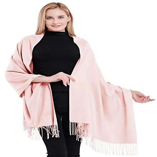 Produktbild: CJ Apparel Babyrosa 100% Kaschmir Zweilagige Schals Pashmina Handgemacht in Nepal Schultertuch Schal Umschlagtuch NEU
