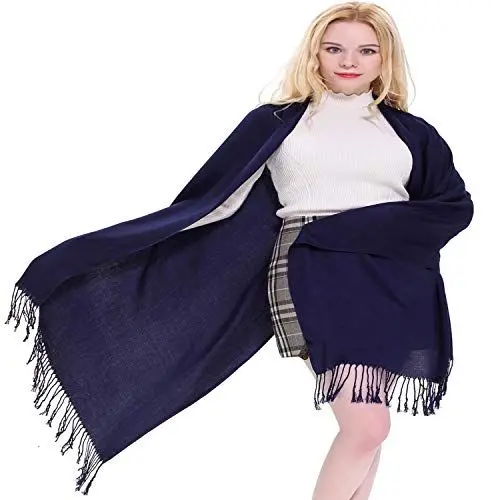 Produktbild: CJ Apparel Dunkelblauer Einfarbiges Design Stola Schal Umschlagtuch Schultertuch Tuch Neu