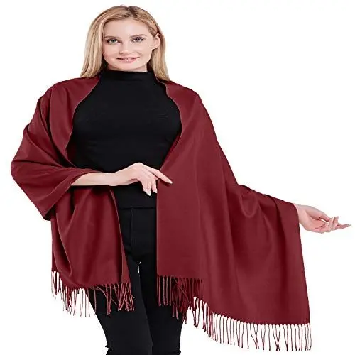 Produktbild: CJ Apparel Kastanienbraun 100% Kaschmir Zweilagige Schals Pashmina Handgemacht in Nepal Schultertuch Schal Umschlagtuch NEU