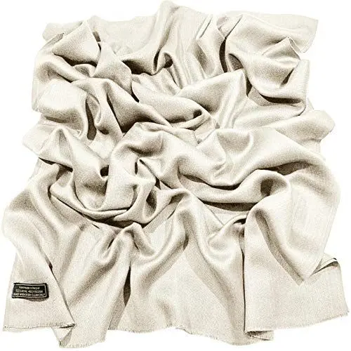 Produktbild: CJ Apparel Elfenbein Normallack Design Nepalesischer Fransenschal Schal Stola Wrap Pashmina NEU