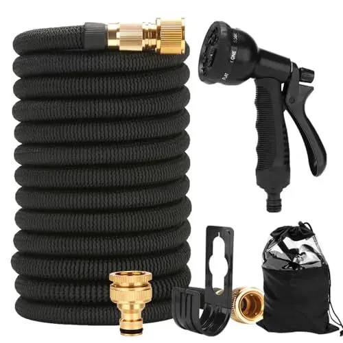 Produktbild: CJBIN Gartenschlauch Flexibel, 75ft/22.5m Wasserschlauch Flexibel mit 8 Strahlarten, Flexibler Gartenschlauch mit Soliden Messinganschlüssen, FlexiSchlauch Garden Hose für Bewässerung Gartenarbeit