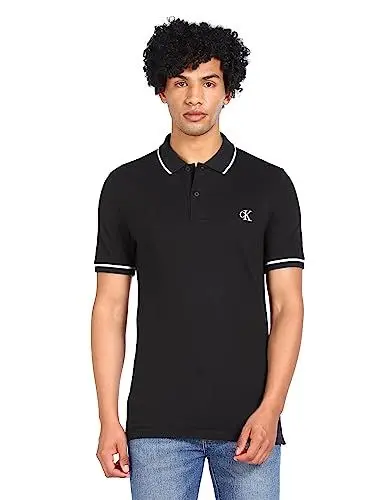 Produktbild: CK Jeans Jeans Herren Poloshirt Kurzarm, Schwarz (Ck Black), L
