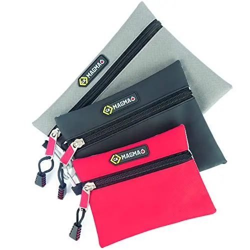 Produktbild: C.K Magma Beutel mit Reißverschluss 3er Set, Werkzeugtasche leer Klein für Werkzeuggürtel, Mini Zip Beutel Kleine, Werkzeug Tasche Gürtel, Nageltasche, Gürteltasche Elektriker, Tool Belt, MA2740