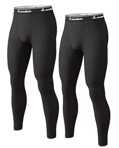 Produktbild: CL convallaria 2er Pack Thermo Unterhose Herren Lange Unterhosen Männer Innenfleece Thermounterwäsche Funktionsunterwäsche Skiunterwäsche für Winter