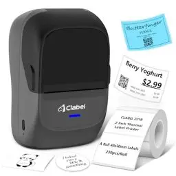 Produktbild: CLABEL Etikettendrucker Selbstklebend Bluetooth 221B Mini Thermo Etikettiergerät Tragbar Beschriftungsgerät Selbstklebend Kompatibel mit Handy & PC Label Printer für Barcode Einzelhandel Büro Grau