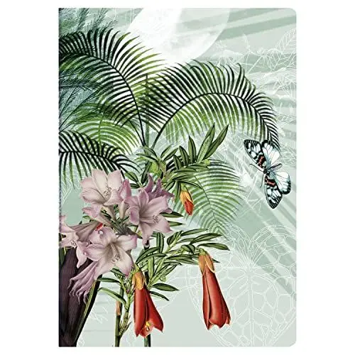 Produktbild: Clairefontaine 115760C - Jungle harmony, Notizbuch mit Fadenbindung DIN A5, 14,8x21cm, 32 Blatt liniert, 90g, Motive sortiert, 1 Stück