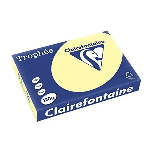Produktbild: Clairefontaine 1248C - Ries Druckerpapier / Kopierpapier Trophee, intensive Farben, DIN A4, 120g, 250 Blatt, Gelb, 1 Ries